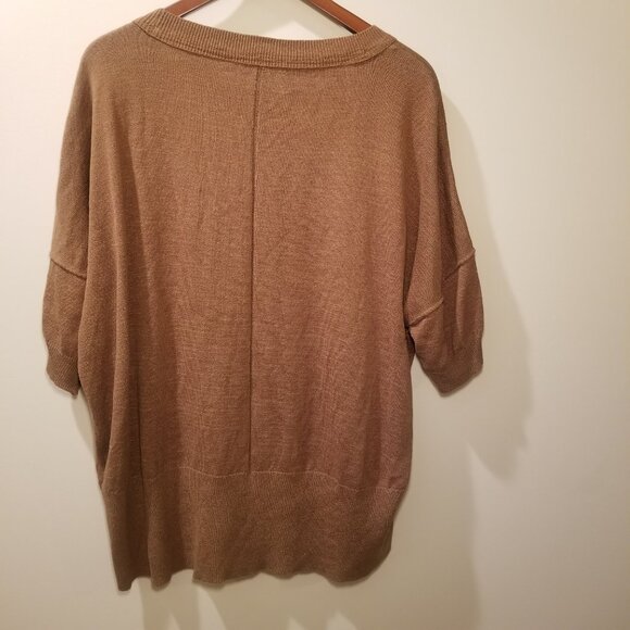 Free People Women's Small Brown Relaxed Fit Tee Sweater - Picture 4 of 6